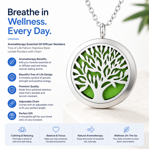 BreatheWell™ Aromatherapy Diffuser Necklace